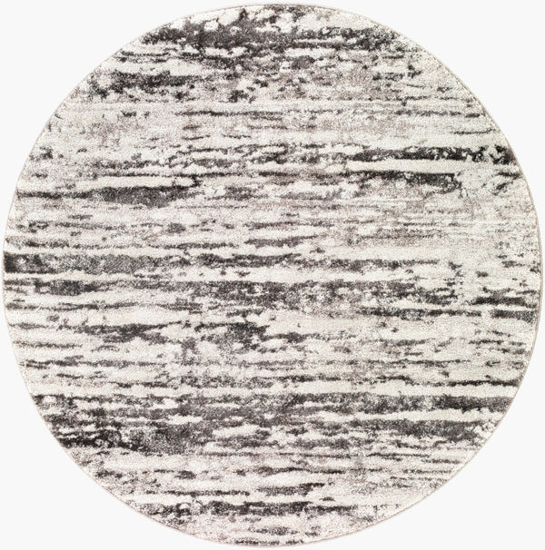Livabliss Venice Geometric High Pile Polypropylene Rug Turkish Crafted for Entryways and Cozy Spaces Medium Gray, Bl 5'3" x 5'3" VNE2301-53RD