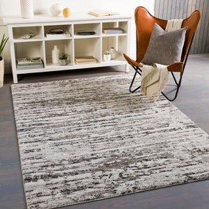 Livabliss Venice Geometric High Pile Polypropylene Rug Turkish Crafted for Entryways and Cozy Spaces Medium Gray, Bl 2' x 2'11" VNE2301-23