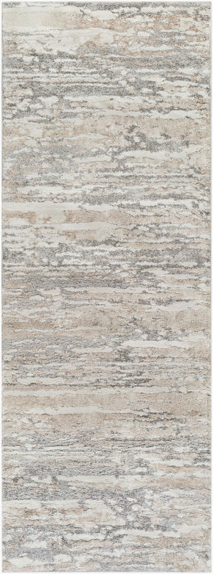 Livabliss Venice Geometric High Pile Polypropylene Rug Turkish Woven Accent for Entryway Tan, Medium Gra 2'7" x 7'3" VNE2302-2773