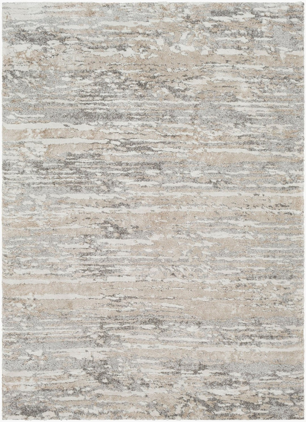 Livabliss Venice Geometric High Pile Polypropylene Rug Turkish Woven Accent for Entryway Tan, Medium Gra 5'3" x 7'3" VNE2302-5373