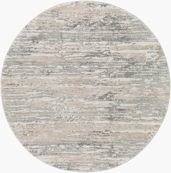 Livabliss Venice Geometric High Pile Polypropylene Rug Turkish Woven Accent for Entryway Tan, Medium Gra 5'3" x 5'3" VNE2302-53RD