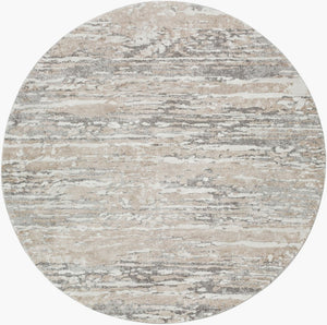 Livabliss Venice Geometric High Pile Polypropylene Rug Turkish Woven Accent for Entryway Tan, Medium Gra 7'10" x 7'10" VNE2302-710RD