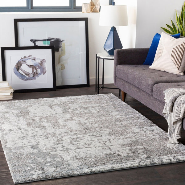 Livabliss Venice Geometric High Pile Polypropylene Accent Rug for Entryway or Bedroom Decor Medium Gray, Li 6'7" x 9'6" VNE2305-6796