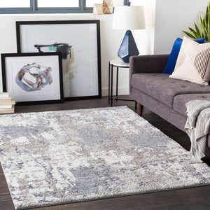Livabliss Venice Geometric High Pile Polypropylene Area Rug for Entryways and Bedrooms Denim, Pale Blu 5'3" x 5'3" VNE2306-53RD