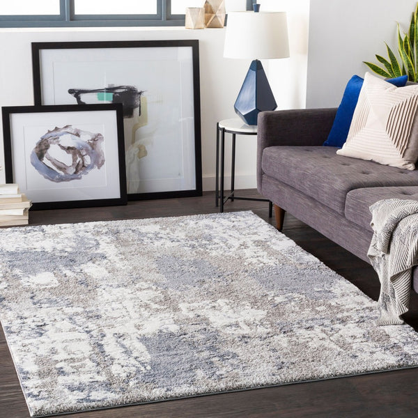 Livabliss Venice Geometric High Pile Polypropylene Area Rug for Entryways and Bedrooms Denim, Pale Blu 5'3" x 5'3" VNE2306-53RD