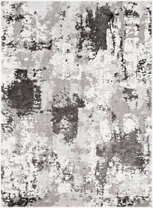 Livabliss Venice Geometric High Pile Polypropylene Rug Mid-century Modern Entryway Accent Medium Gray, Bl 5'3" x 7'3" VNE2308-5373