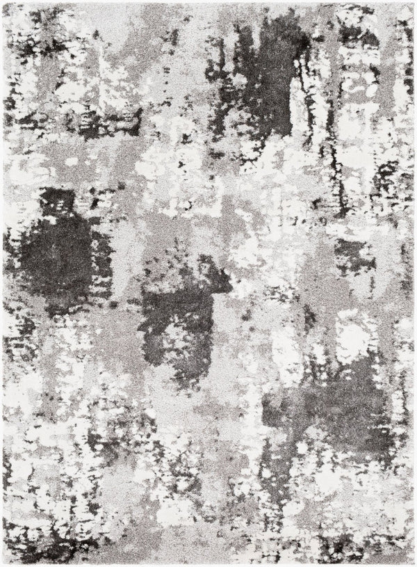 Livabliss Venice Geometric High Pile Polypropylene Rug Mid-century Modern Entryway Accent Medium Gray, Bl 5'3" x 7'3" VNE2308-5373