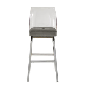 Homelegance By Top-Line Darrion Velvet Bar Height Swivel Stools (Set of 2) Blue Metal