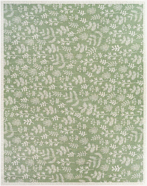 Livabliss Vinilo Traditional Flatweave Vinyl Rug Moisture Resistant for Entryways and Kitchen Floors Olive, Cream 3' x 8' VNL2304-38