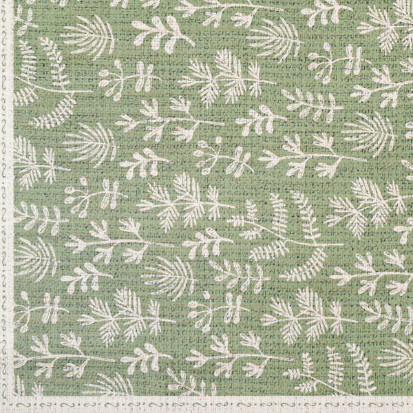 Livabliss Vinilo Traditional Flatweave Vinyl Rug Moisture Resistant for Entryways and Kitchen Floors Olive, Cream 3' x 8' VNL2304-38