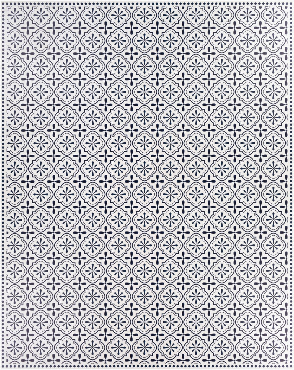 Livabliss Vinilo Flatweave Vinyl Area Rug American Made for High Traffic Entryways and Kitchens Cream, Black 3' x 8' VNL2305-38