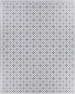 Livabliss Vinilo Flatweave Vinyl Area Rug American Made for High Traffic Entryways and Kitchens Cream, Black 3' x 8' VNL2305-38
