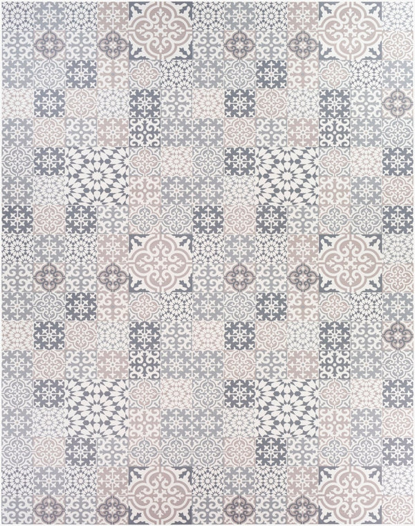 Livabliss Vinilo Flat Lay Vinyl Area Rug Machine Woven for Entryways Kitchens and High Traffic Zones Cream, Medium G 6'6" x 8'2" VNL2306-6682