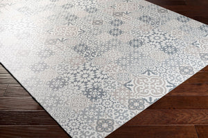 Livabliss Vinilo Flat Lay Vinyl Area Rug Machine Woven for Entryways Kitchens and High Traffic Zones Cream, Medium G 2' x 3'11" VNL2306-2311