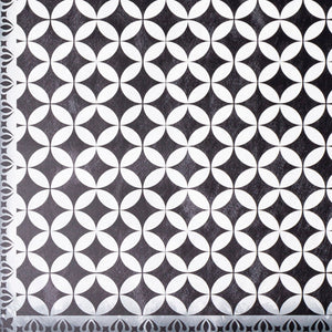 Livabliss Vinilo Flatweave Vinyl Area Rug Machine Woven Usa Entryway Kitchen Low Profile Cream, Black 2' x 3' VNL2309-23