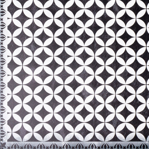 Livabliss Vinilo Flatweave Vinyl Area Rug Machine Woven Usa Entryway Kitchen Low Profile Cream, Black 2' x 3' VNL2309-23