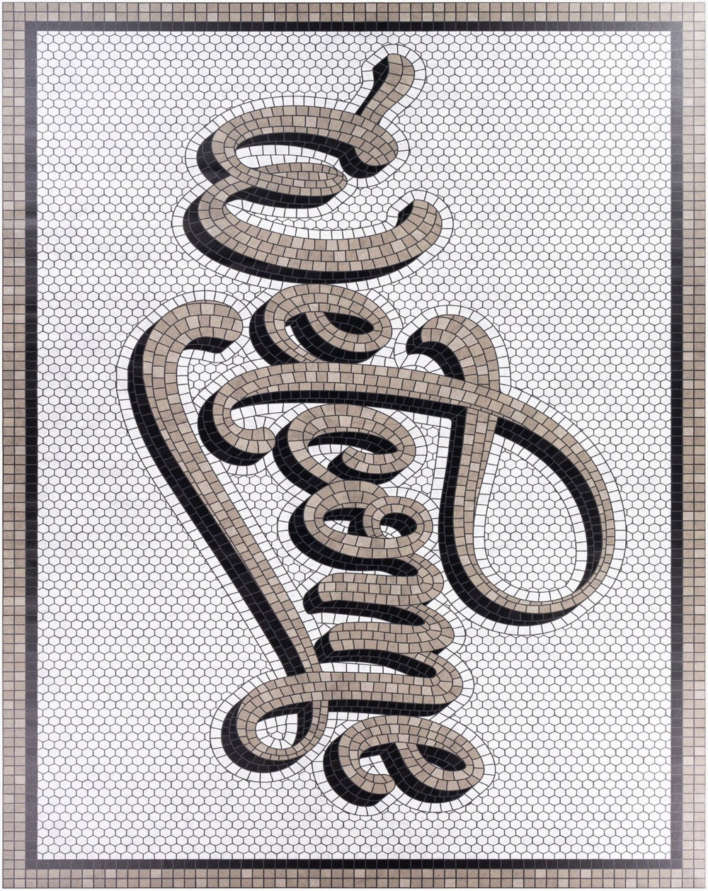 Livabliss Vinilo Flatweave Vinyl Area Rug for Entryways Kitchens and High Traffic Floors Usa Made Cream, Black 2' x 3' VNL2310-23
