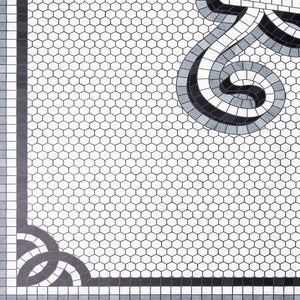 Livabliss Vinilo Machine Woven Vinyl Flatweave Rug Graphic Modern Style for High Traffic Areas Cream, Black 6'6" x 8'2" VNL2311-6682