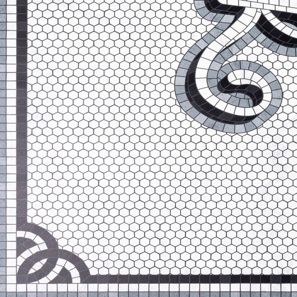 Livabliss Vinilo Machine Woven Vinyl Flatweave Rug Graphic Modern Style for High Traffic Areas Cream, Black 6'6" x 8'2" VNL2311-6682