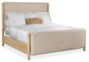 Retreat King Upholstered Panel Bed Beige  Hooker Furniture