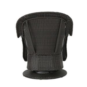 English Elm Christopher Knight Home® - Liam Swivel Club Chair Set Of 2 – Elegant Rattan Outdoor Seating With Water-Resistant Cushions 61516.00DBRN