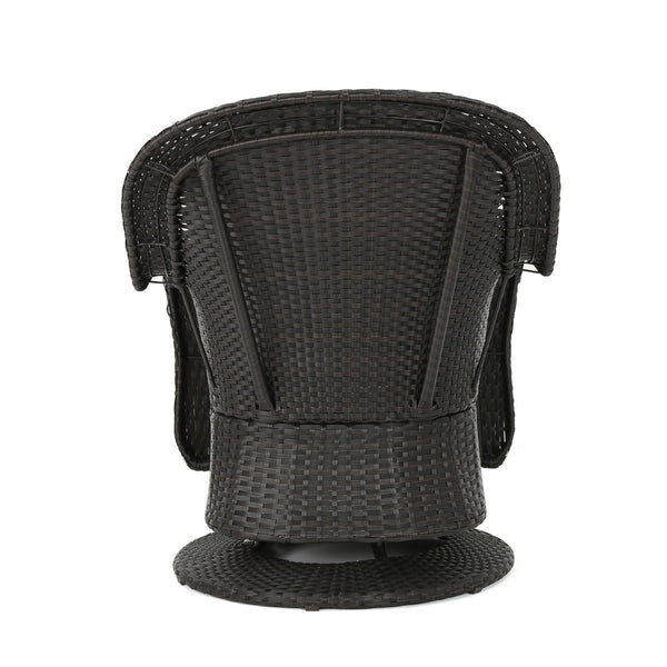 English Elm Christopher Knight Home® - Liam Swivel Club Chair Set Of 2 – Elegant Rattan Outdoor Seating With Water-Resistant Cushions 61516.00DBRN