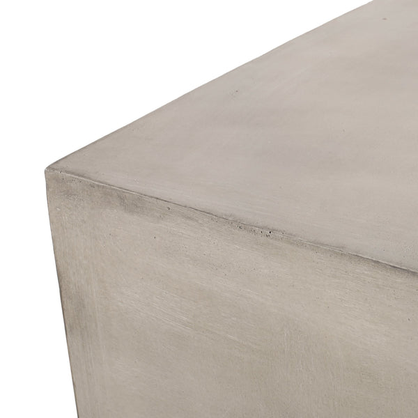 English Elm Outdoor Mgo Concrete Cube Side Table for Patio Deck or Garden Lounge Spaces 70882.00