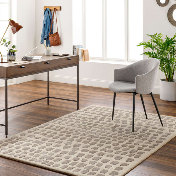 Surya Vilnius 2' X 3' Handmade Wool & Viscose Rug - Stylish Modern Design For Your Cozy Living Space Light Beige Wool,Viscose Vns2303-23