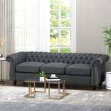 Christopher Knight Home® - Noble House - Parksley Tufted Chesterfield Fabric 3 Seater Sofa