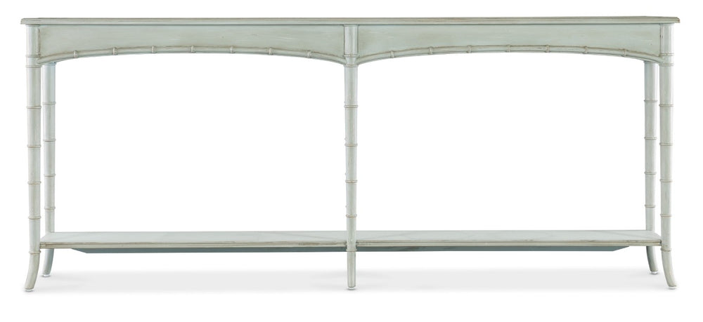 Hooker Furniture Charleston Console Table With Haint Blue Finish, Bamboo-Motif Accents, Maple Veneer Shelf For Entryway Decor 6750-80171-40