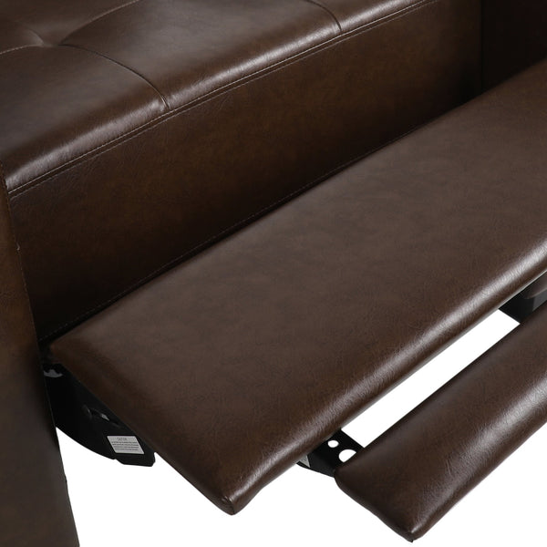 English Elm Christopher Knight Home® - RECLINER ergonomic PU leather lounge chair with plush padding and supportive design for home comfort and style Dark Brown 71978.00PUDBRN