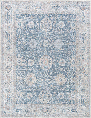 Livabliss Vinny Machine Woven Chenille Area Rug Soft Low Pile for Living Dining Bedroom Dark Blue, Deni 6'7" x 9' VNY2306-679