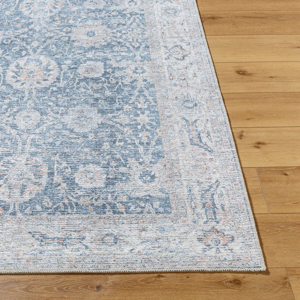 Livabliss Vinny Machine Woven Chenille Area Rug Soft Low Pile for Living Dining Bedroom Dark Blue, Deni 6'7" x 9' VNY2306-679