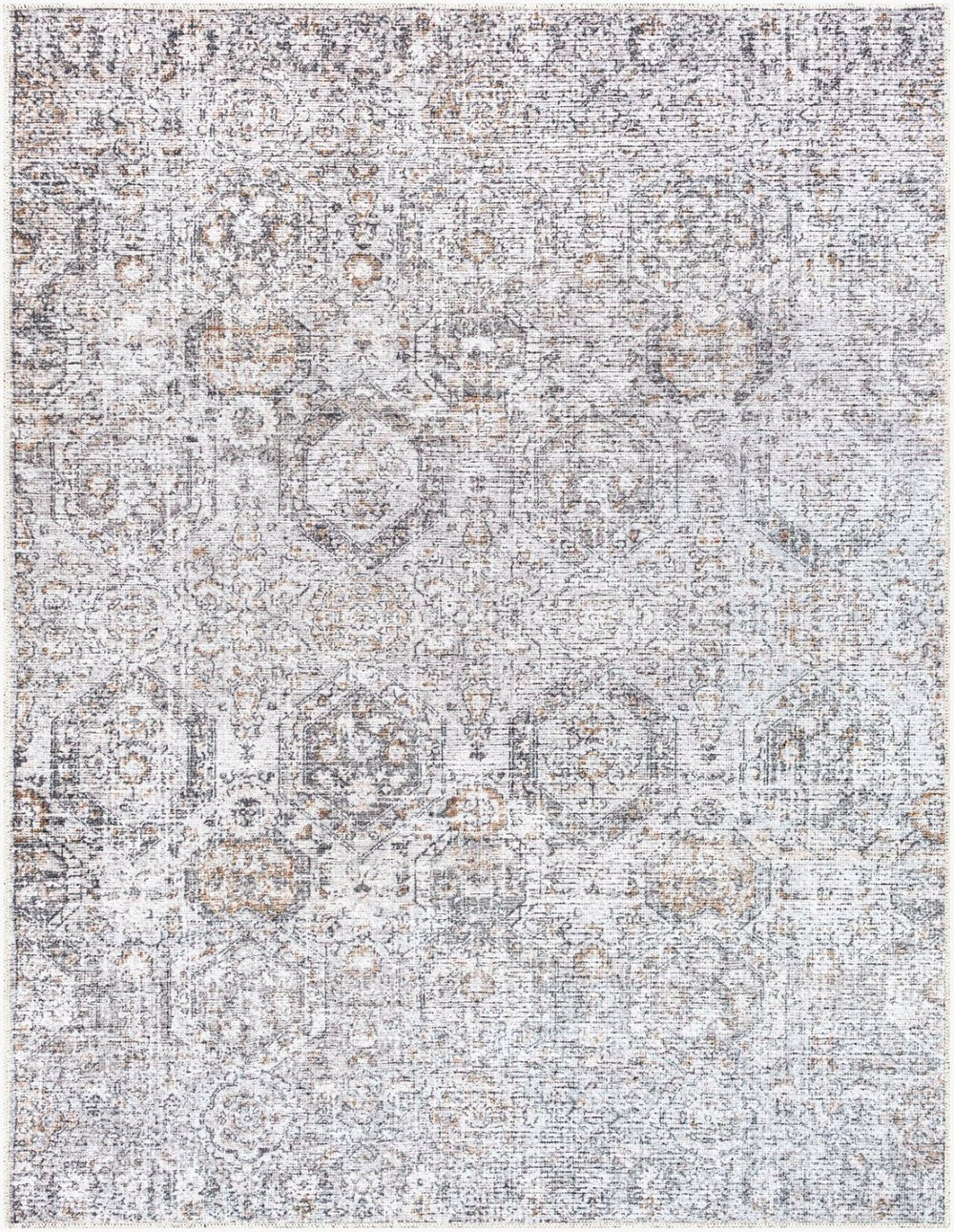 Livabliss Vinny Chenille Polyester Area Rug Machine Woven in Turkey for Living and Dining Rooms Light Gray, Bla 6'7" x 9' VNY2309-679