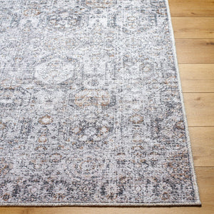 Livabliss Vinny Chenille Polyester Area Rug Machine Woven in Turkey for Living and Dining Rooms Light Gray, Bla 6'7" x 9' VNY2309-679