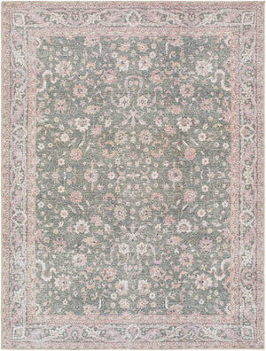 Livabliss Vinny Machine Woven Polyester Area Rug Low Pile for Entryways and High Traffic Spaces Emerald, Cream 8'10" x 12' VNY2314-81012