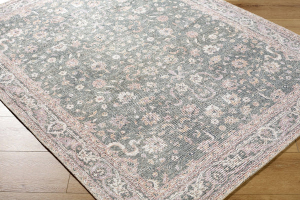 Livabliss Vinny Machine Woven Polyester Area Rug Low Pile for Entryways and High Traffic Spaces Emerald, Cream 8'10" x 12' VNY2314-81012