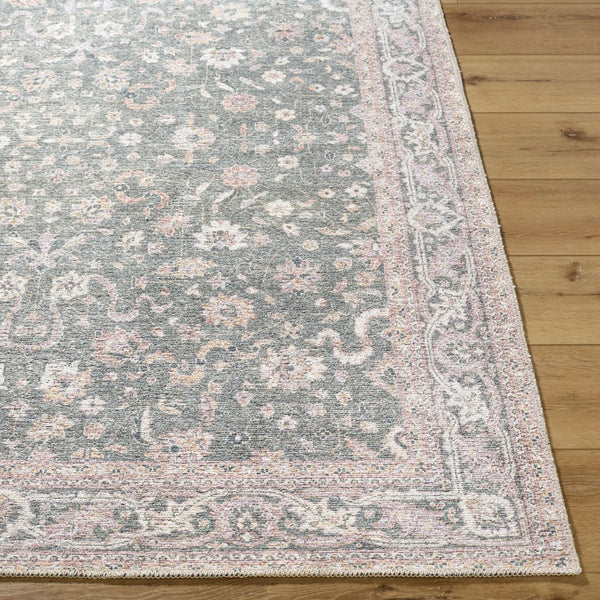 Livabliss Vinny Machine Woven Polyester Area Rug Low Pile for Entryways and High Traffic Spaces Emerald, Cream 8'10" x 12' VNY2314-81012
