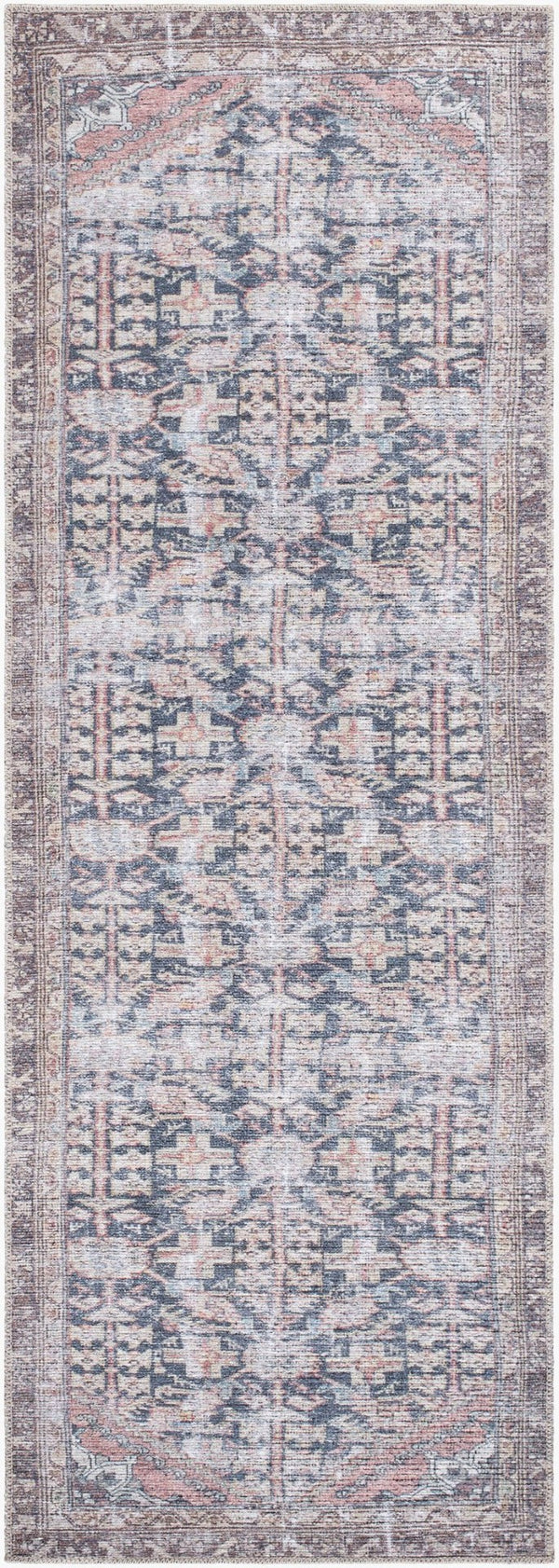 Livabliss Vinny Machine Woven Polyester Rug Low Pile Turkish Craft for Entryways and Bathrooms Black, Cream 2'7" x 7'10" VNY2315-27710