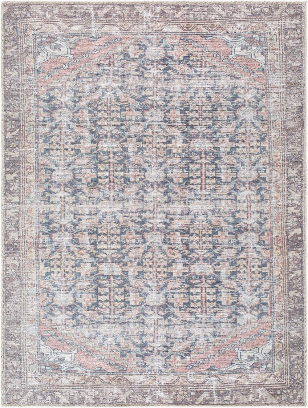 Livabliss Vinny Machine Woven Polyester Rug Low Pile Turkish Craft for Entryways and Bathrooms Black, Cream 2' x 2'11" VNY2315-2211