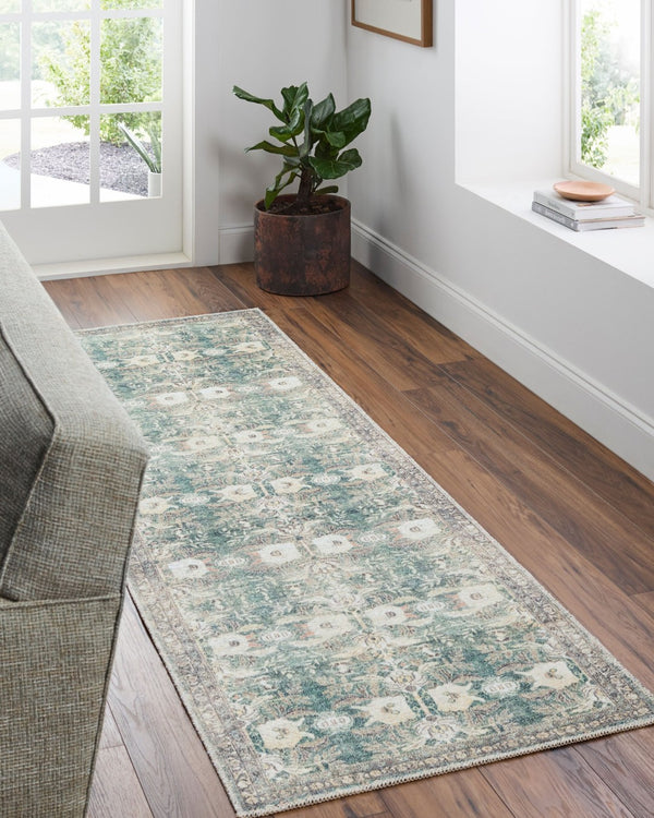 Livabliss Vinny Low Pile Polyester Area Rug Turkish Woven for Entryways and High Traffic Floors Medium Green, S 2'7" x 7'10" VNY2316-27710
