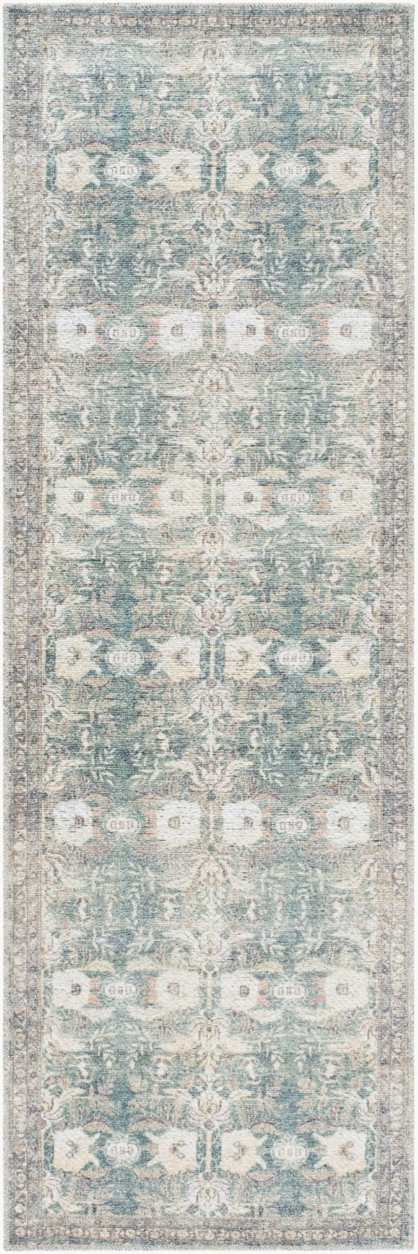 Livabliss Vinny Low Pile Polyester Area Rug Turkish Woven for Entryways and High Traffic Floors Medium Green, S 2'7" x 7'10" VNY2316-27710