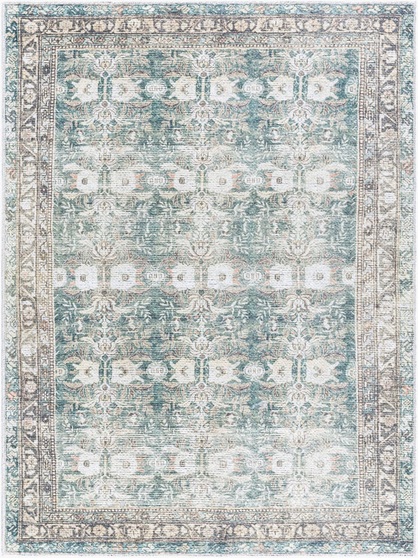 Livabliss Vinny Low Pile Polyester Area Rug Turkish Woven for Entryways and High Traffic Floors Medium Green, S 2' x 2'11" VNY2316-2211