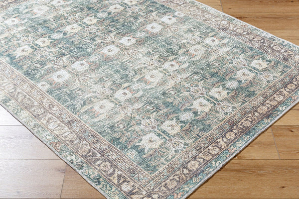 Livabliss Vinny Low Pile Polyester Area Rug Turkish Woven for Entryways and High Traffic Floors Medium Green, S 2' x 2'11" VNY2316-2211