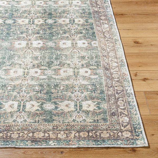 Livabliss Vinny Low Pile Polyester Area Rug Turkish Woven for Entryways and High Traffic Floors Medium Green, S 2' x 2'11" VNY2316-2211