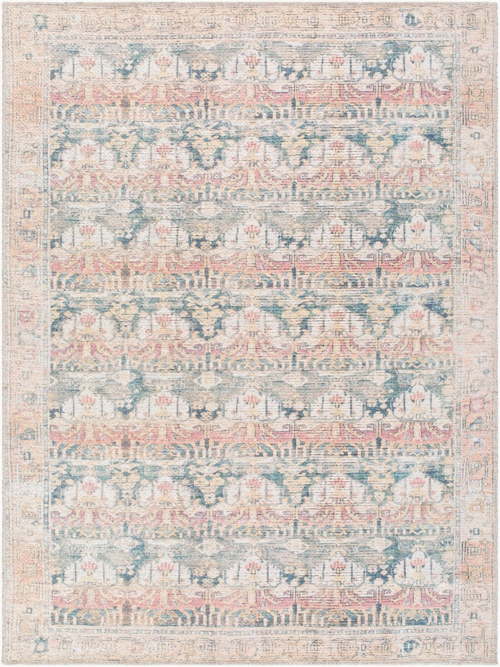 Livabliss Vinny Machine Woven Polyester Area Rug Low Pile Turkish Accent for Entryways and Baths Medium Green, C 8'10" x 12' VNY2317-81012