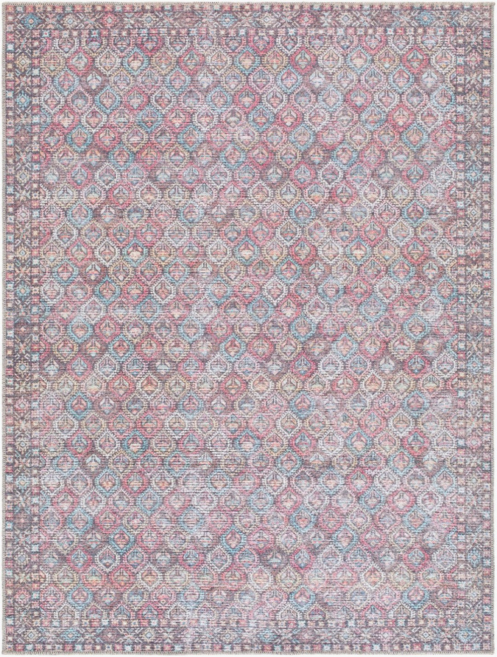 Livabliss Vinny Machine Woven Polyester Accent Rug for Entryways Bathrooms and High Traffic Spaces Red, Pink 8'10" x 12' VNY2319-81012