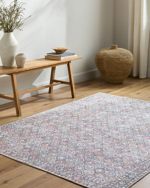 Livabliss Vinny Machine Woven Polyester Accent Rug for Entryways Bathrooms and High Traffic Spaces Red, Pink 8'10" x 12' VNY2319-81012