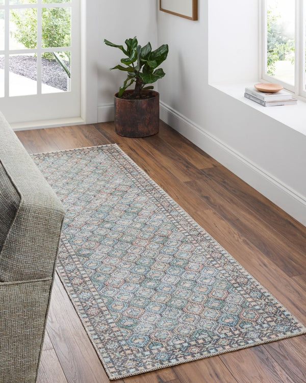 Livabliss Vinny Machine Woven Polyester Rug Low Pile Entryway Accent Turkey Crafted Floor Mat Medium Green, S 2'7" x 7'10" VNY2320-27710