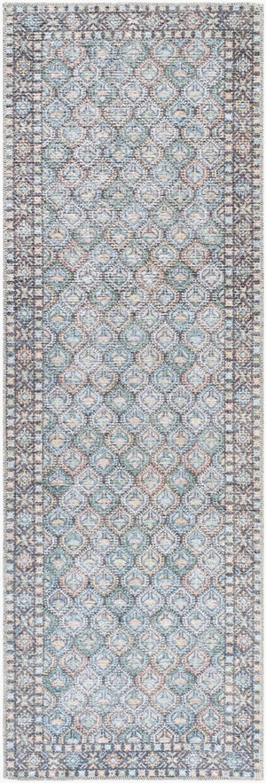 Livabliss Vinny Machine Woven Polyester Rug Low Pile Entryway Accent Turkey Crafted Floor Mat Medium Green, S 2'7" x 7'10" VNY2320-27710